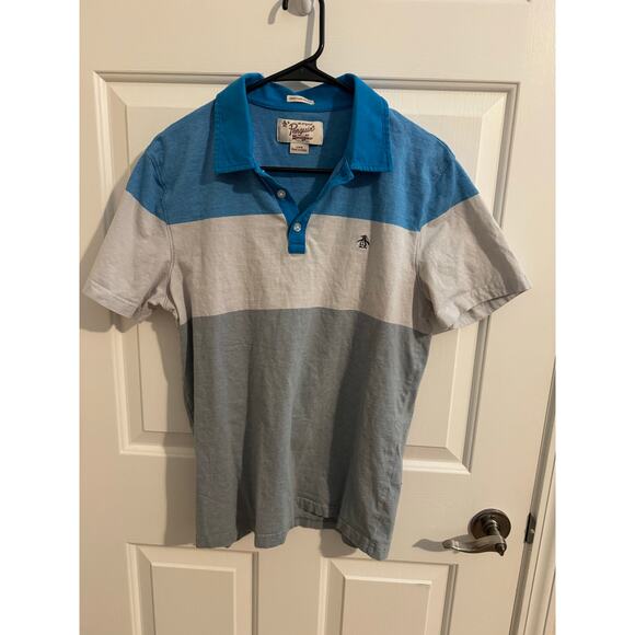 An Original Penguin by Munsingwear Other - Original Penguin by Munsiingwear Heritage Slim Fit Chest Stripe Golf Polo Blue L
